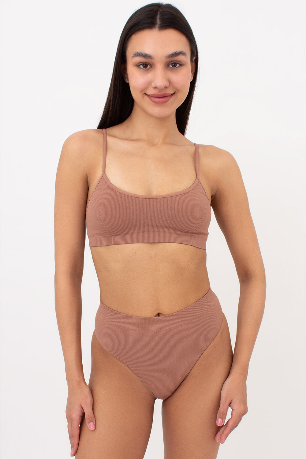 Трусики бразилиана в рубчик Brasilian Briefs Rib UP-00000427 mokko