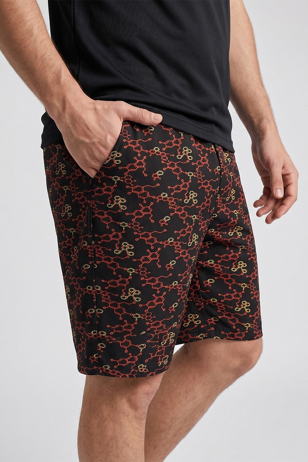 Чоловічі шорти з бавовни Country Print UP-00003775 black/molecular print Giulia