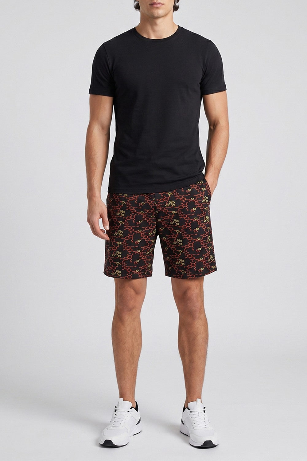 Чоловічі шорти з бавовни Country Print UP-00003775 black/molecular print Giulia