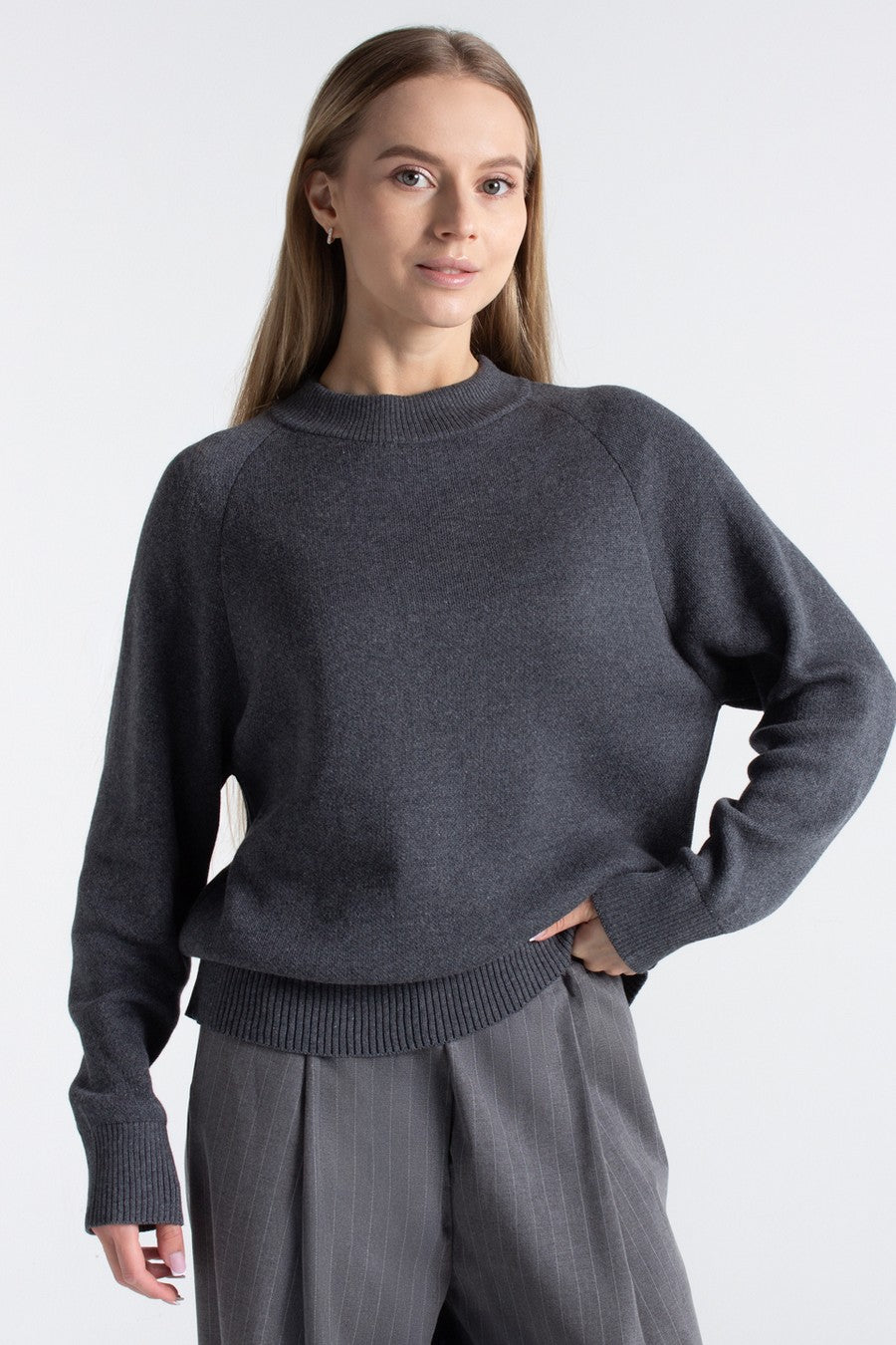 Бавовняний светр Freyja CTN UP-00003096 asphalt melange