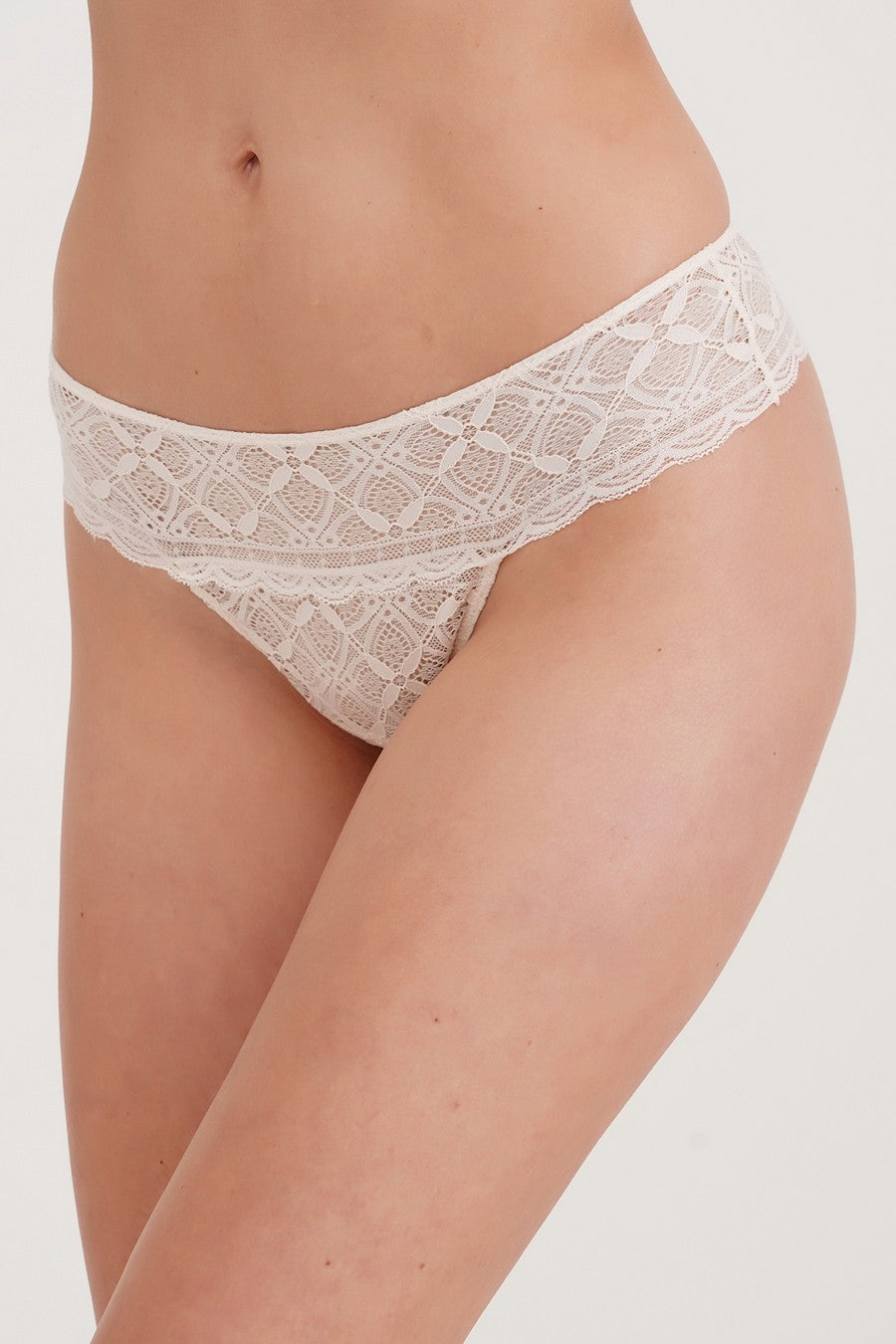 Мереживні трусики бразиліана Keily UP-00002323 cream pink