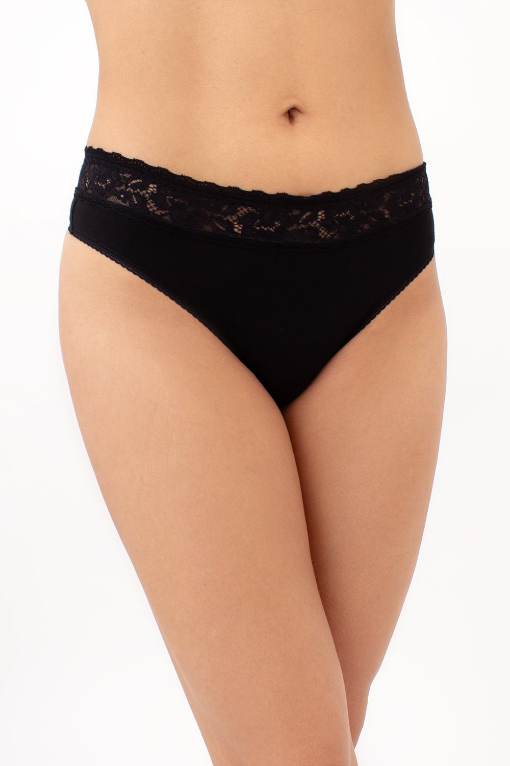 Хлопковые трусики стринг Lora UP-00002766 black