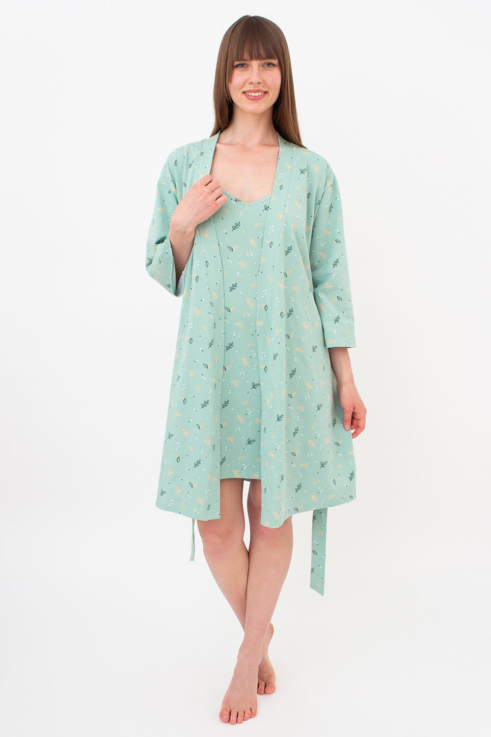 Халат из хлопка Serene Greens UP-00002845 muted mint