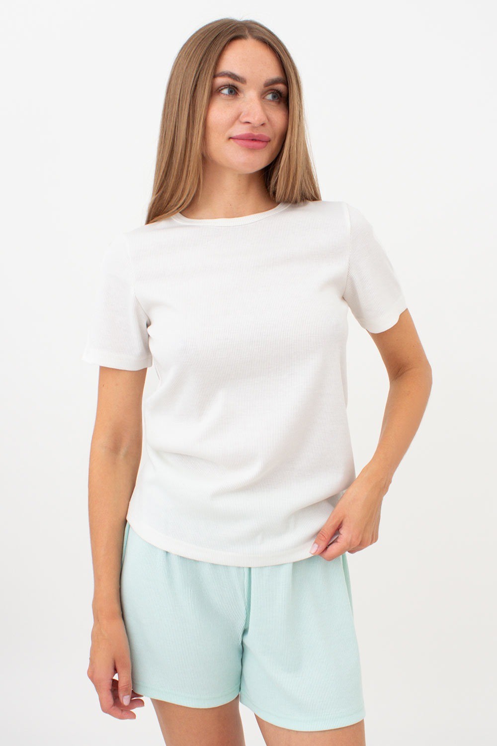 Футболка в рубчик Rib UP-00000076 milk