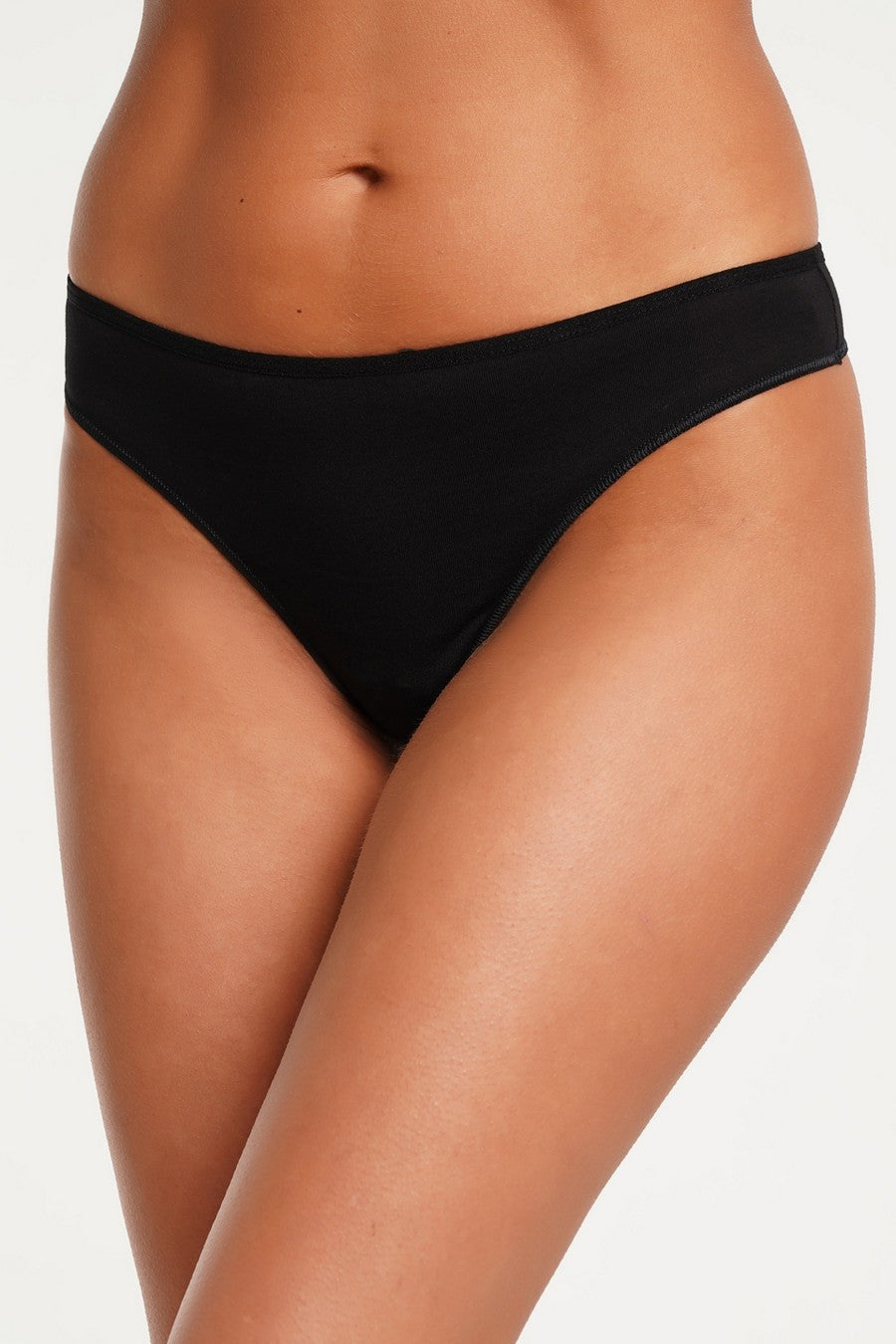 Хлопковые трусики стринг Leila UP-00000559 black