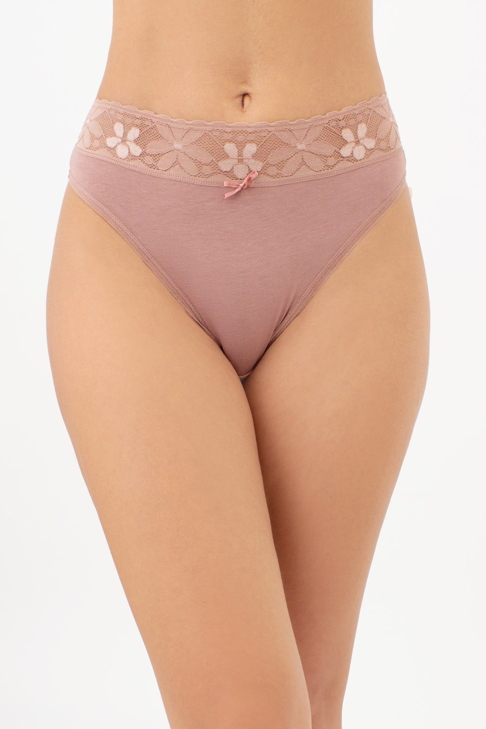 Трусики бразилиана с кружевом Leya UP-00002001 mokko