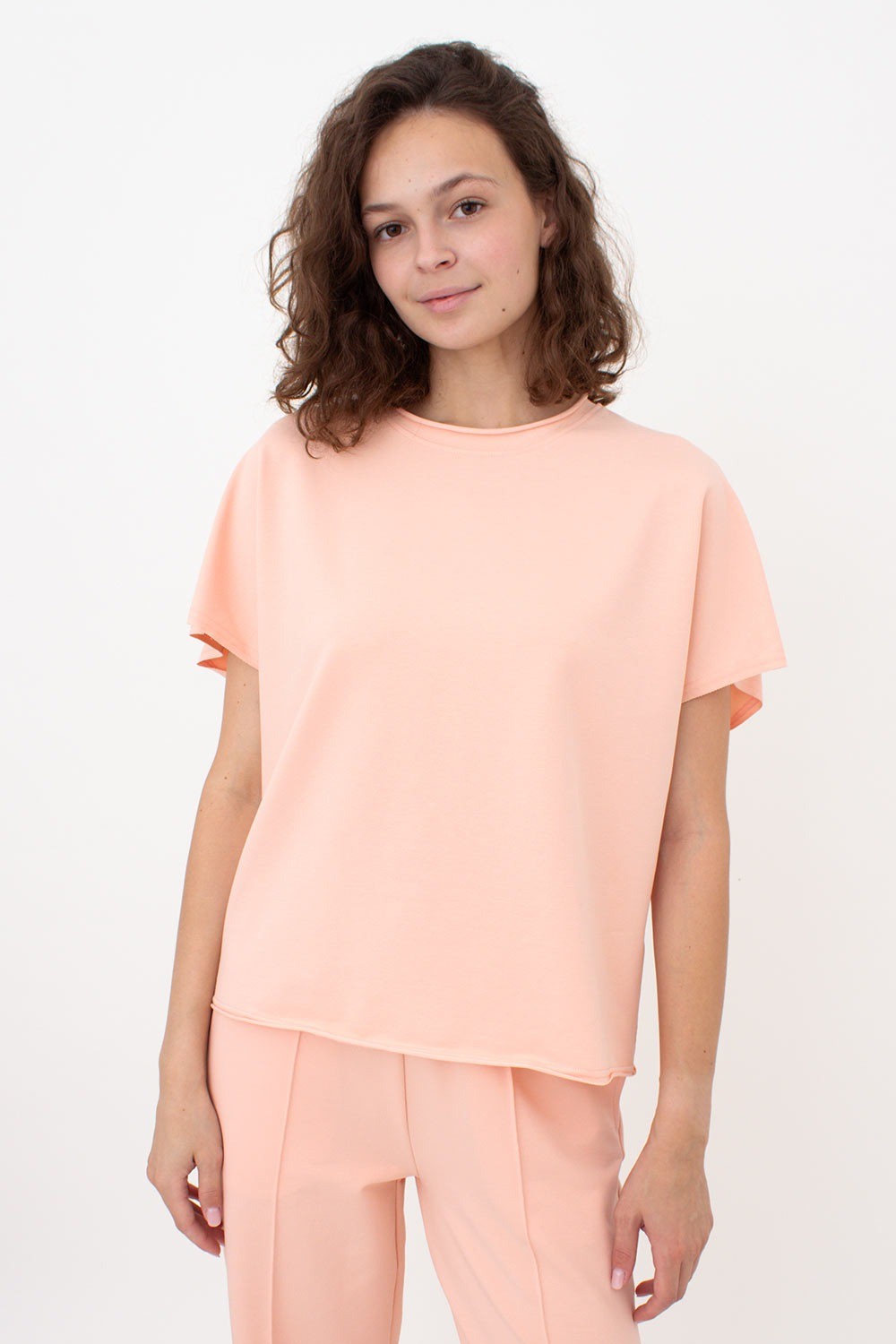 Футболка из хлопка Street Style UP-00002271 peach pink