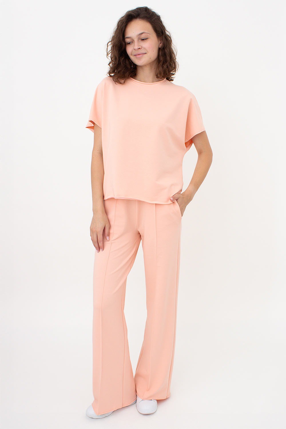 Футболка из хлопка Street Style UP-00002271 peach pink