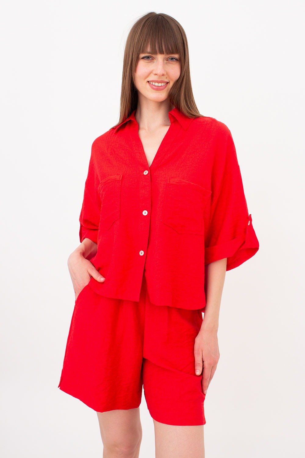 Комплект из жатого льна Voyage UP-00002413 red