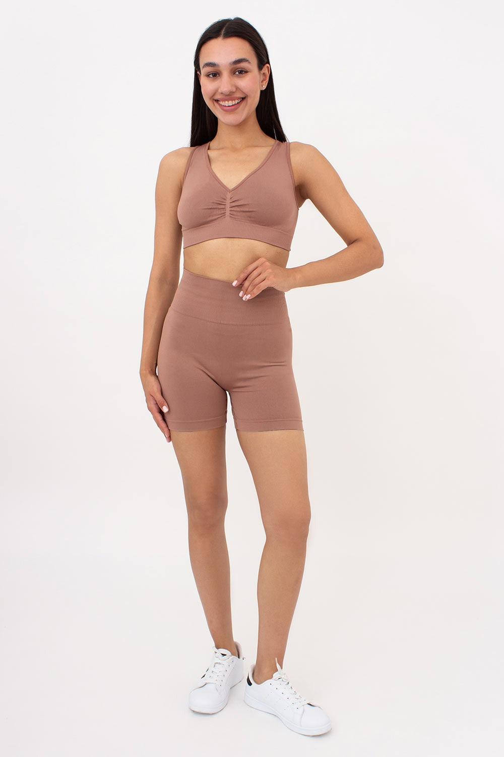 Спортивные бесшовные шорты Shorts Shape UP-00002950 mokko