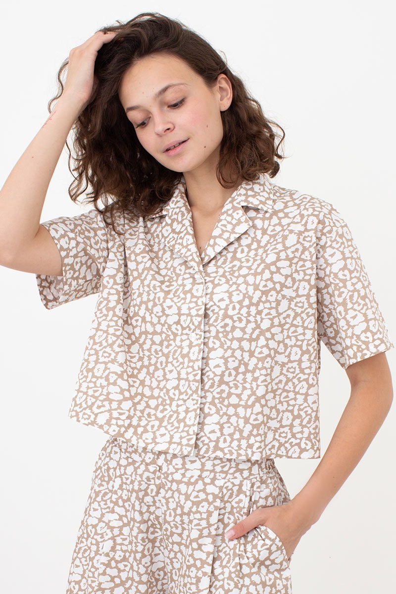 Рубашка с принтом Street Spotted UP-00002954 beige/milk leopard print
