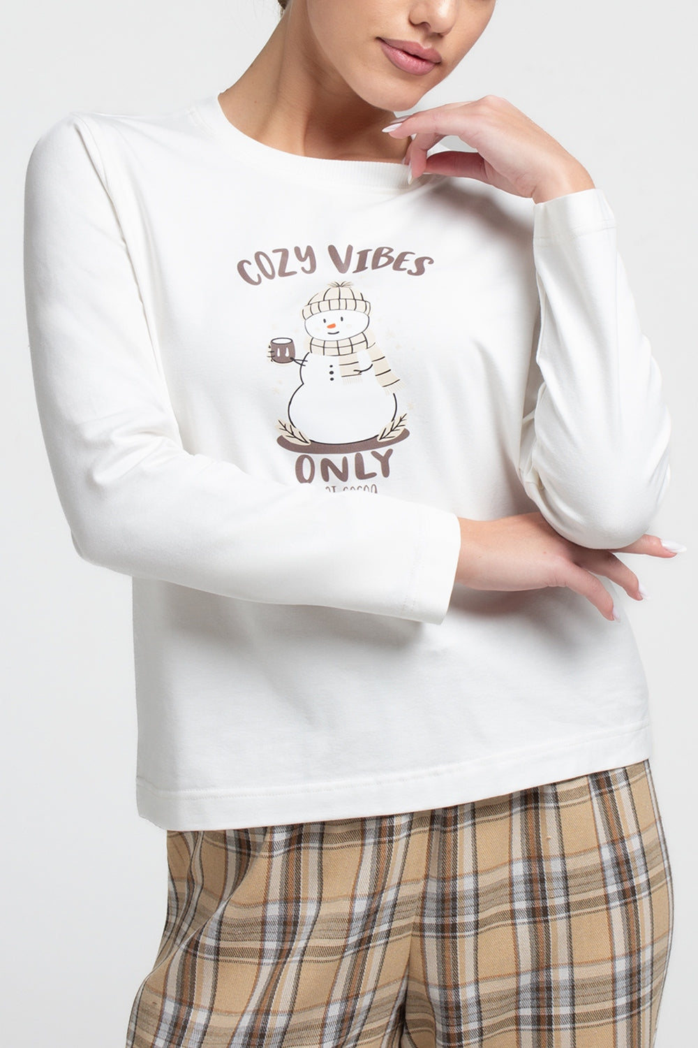 Хлопячий лонгслів UP-00003240 milk print Giulia