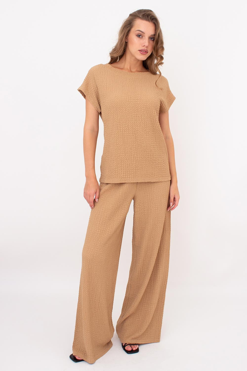 Комплект из жатой ткани Whispered Folds UP-00002902 dark beige