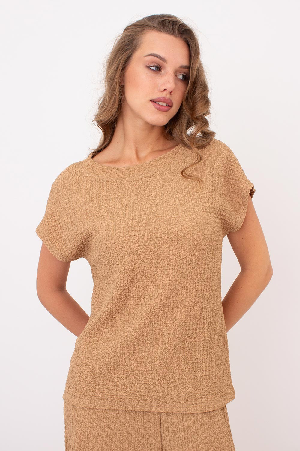 Комплект из жатой ткани Whispered Folds UP-00002902 dark beige