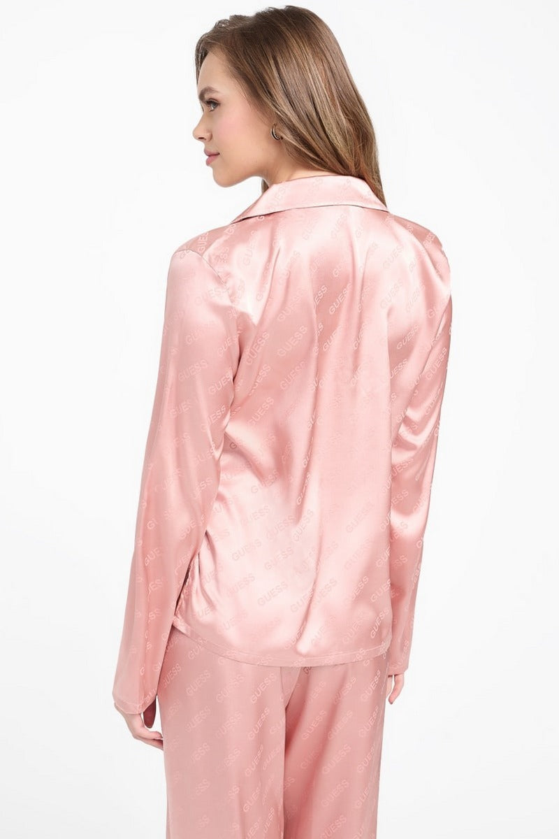 Атласная пижама с брюками 694076544 rose