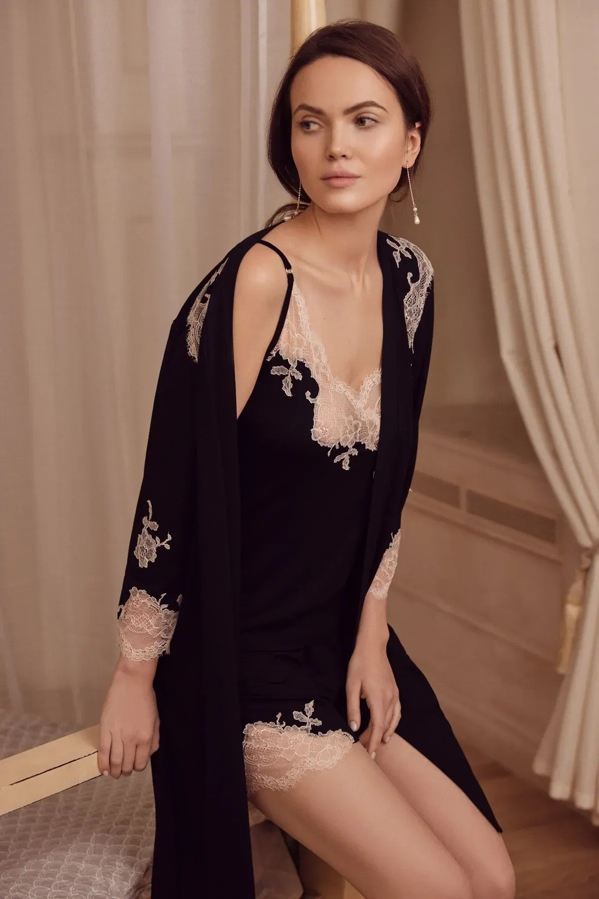 Халат из бамбука 03161O/1 black