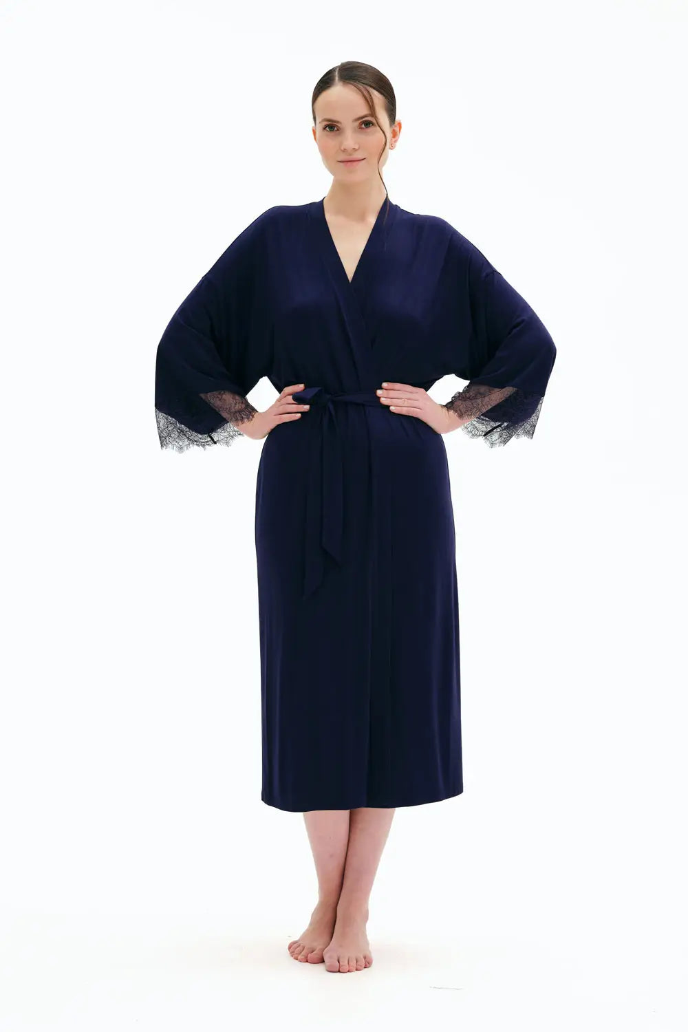 Халат-кимоно из бамбука 03304 blue