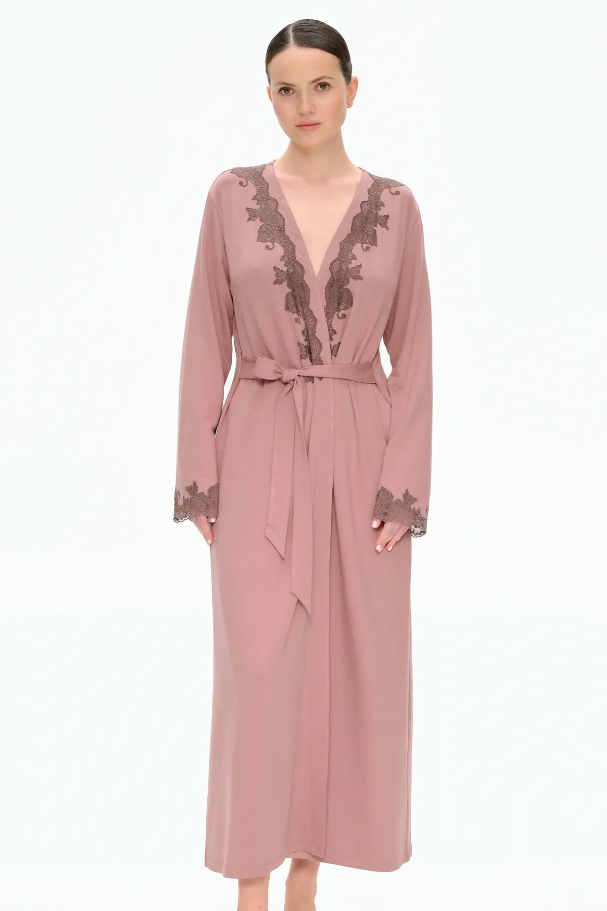 Халат из вискозы 03319 powder