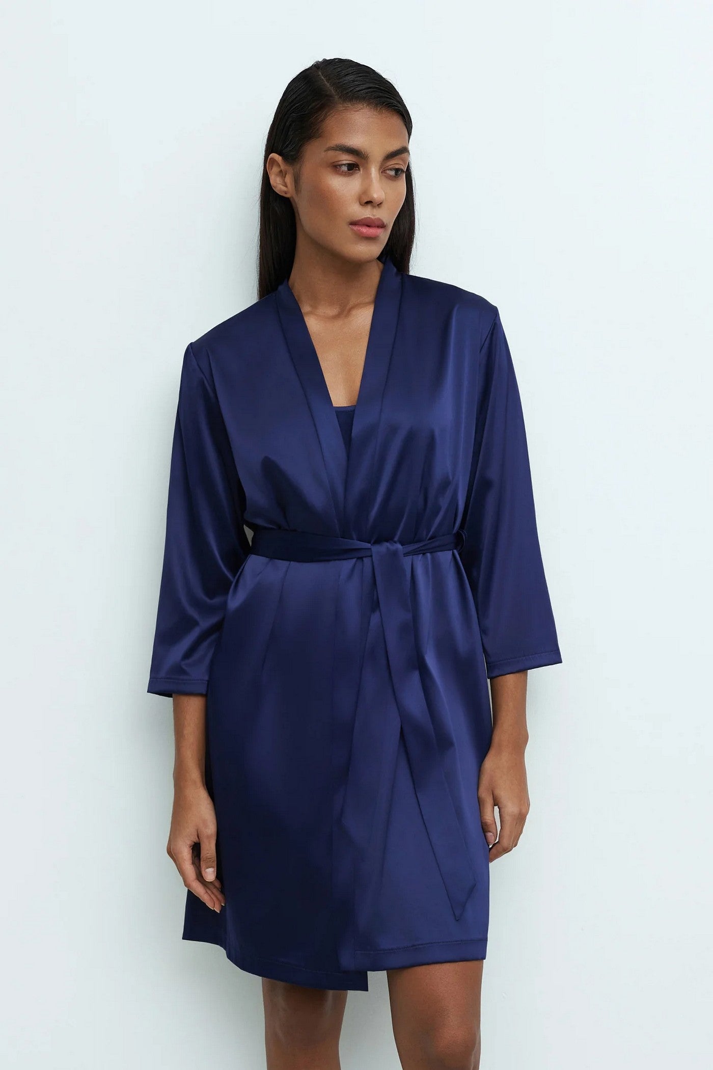 Халат из шелксатина S03200 blue