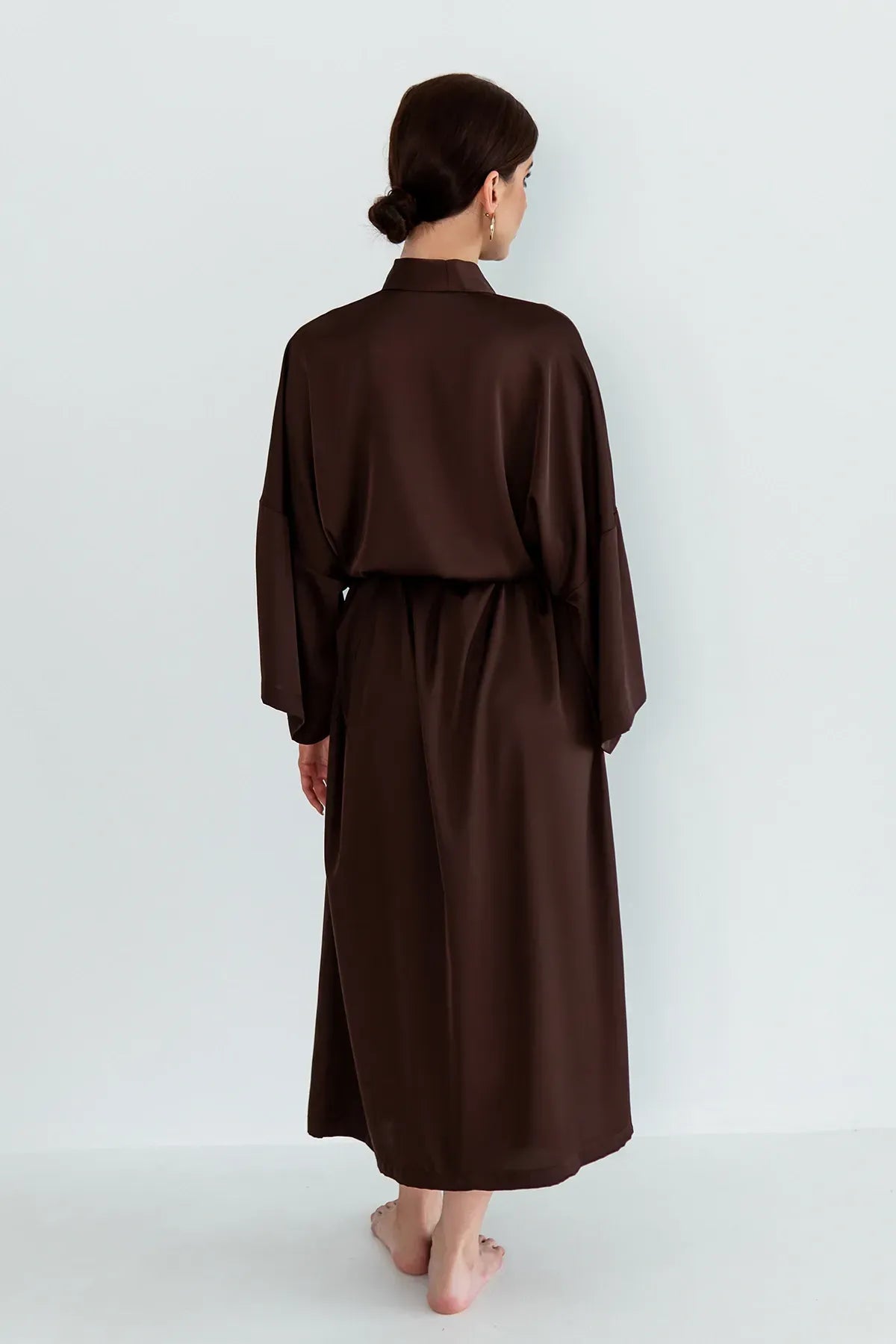 Шелковый халат-кимоно Coffee SH0035-08-04