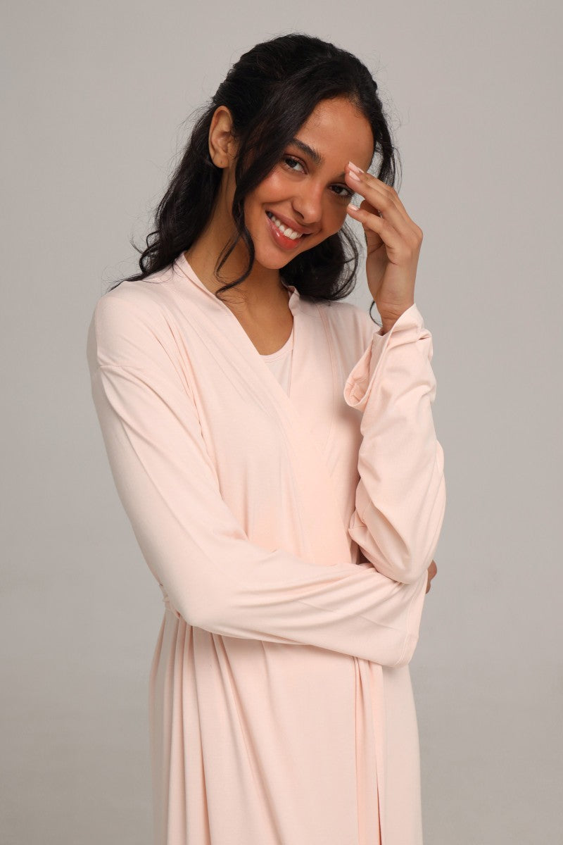 Халат из микромодала 25162 cream