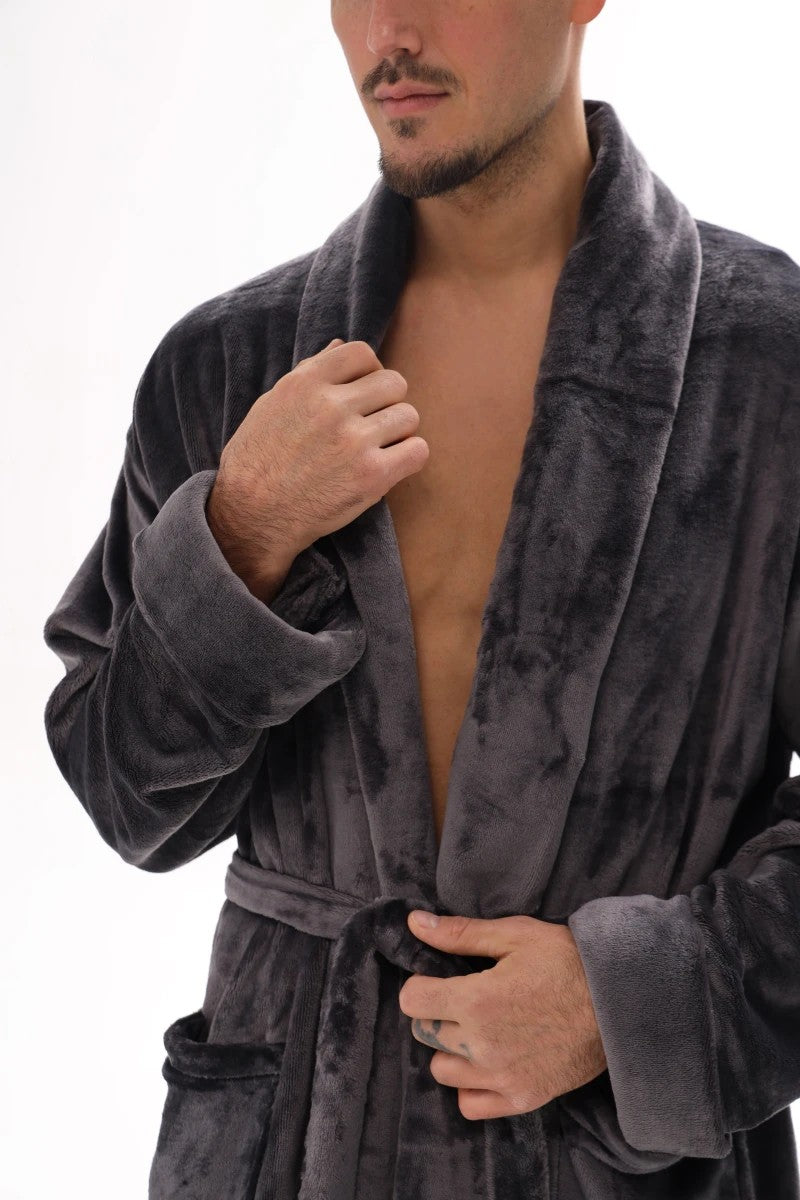 Чоловічий халат з велсофту 25174