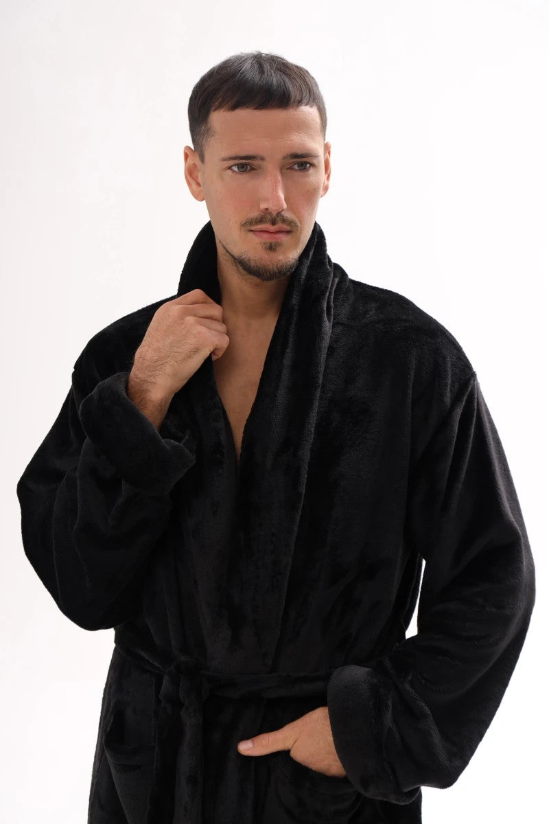 Чоловічий халат з велсофту 25175