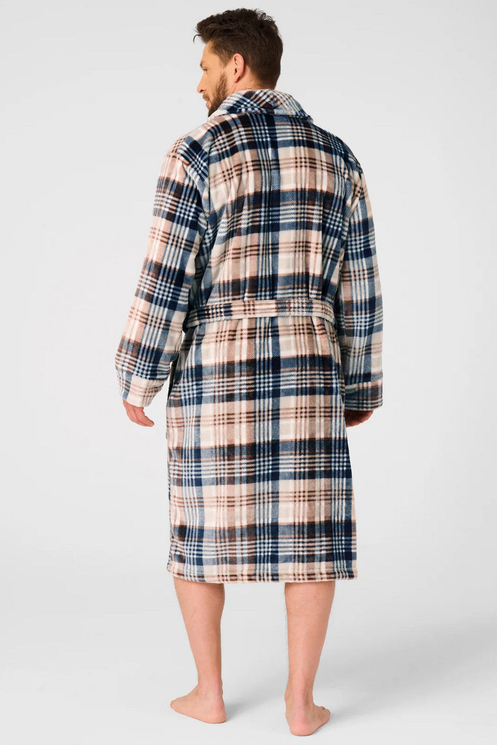 Мужской халат в клетку MGL 443 beige