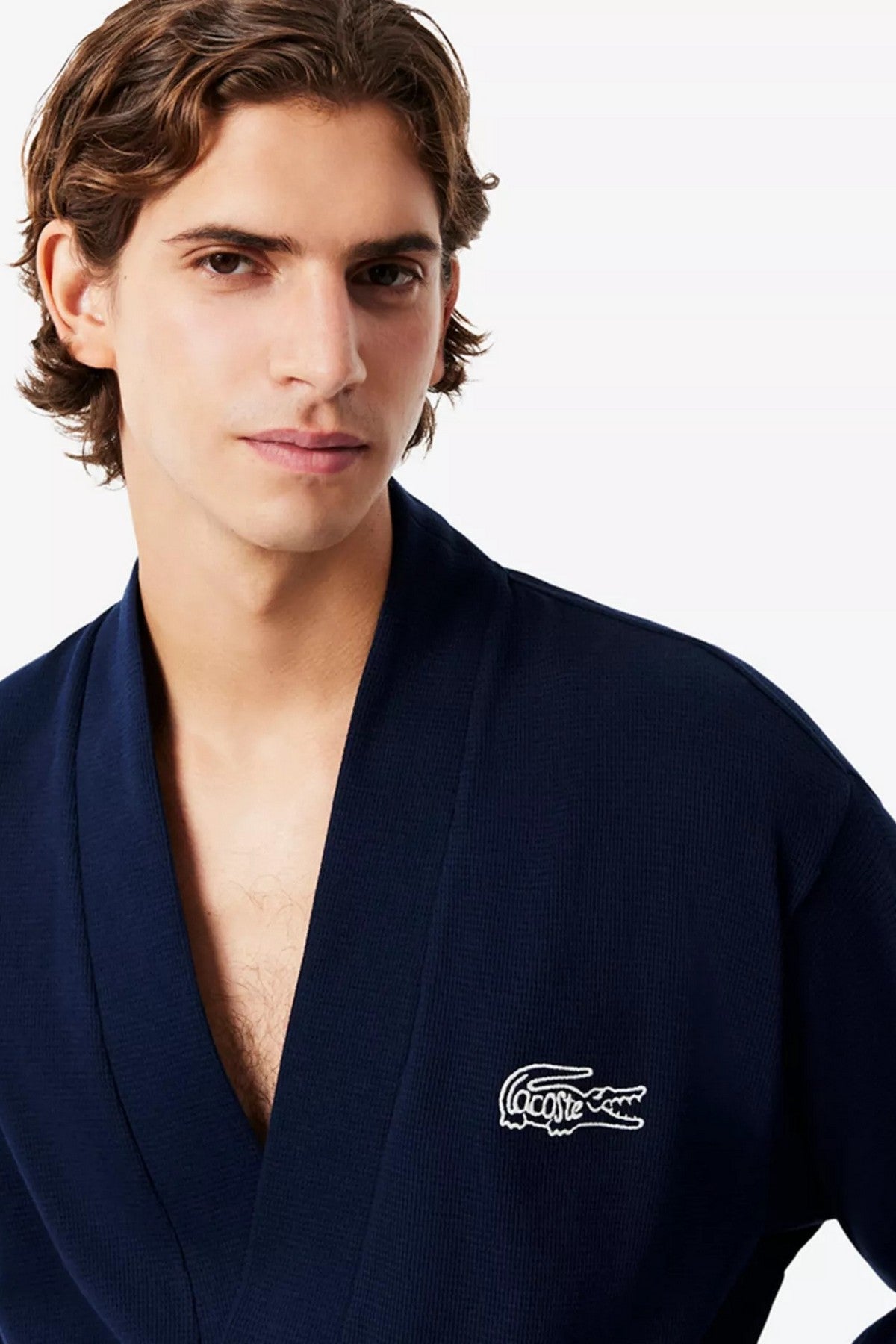 Чоловічий халат 382511627 blue Lacoste деталізація