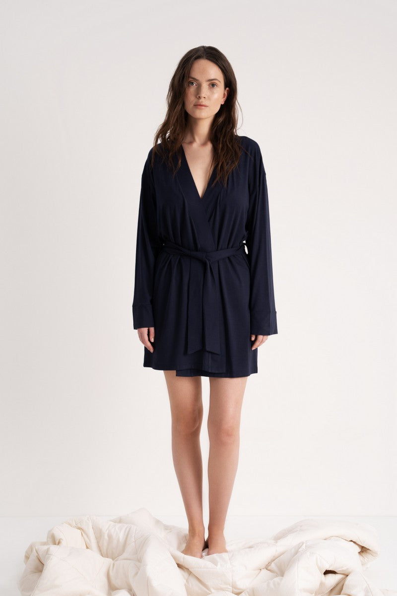 Халат из вискозы LP-048 Kate dark blue