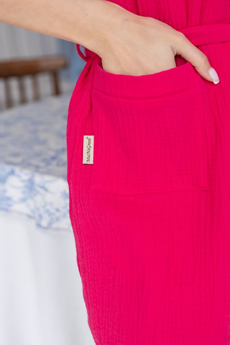 Халат из муслина Х1806 raspberry