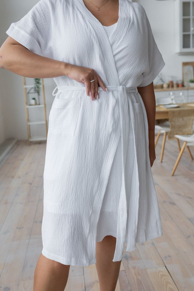 Халат из муслина Хб1806 white