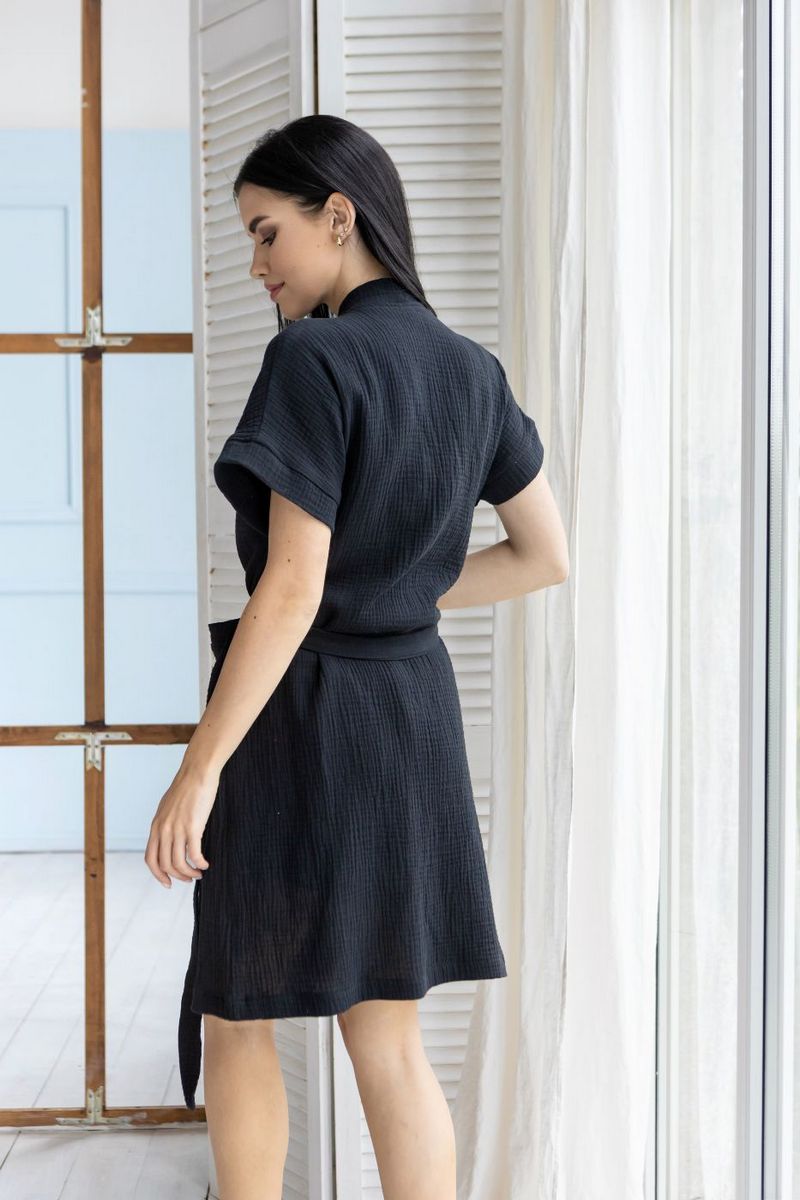 Халат из муслина Хч1806 black