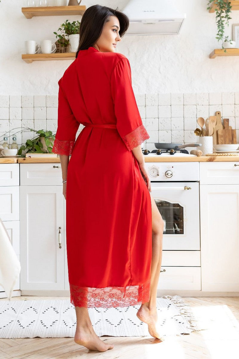 Шелковый халат Хк052 red
