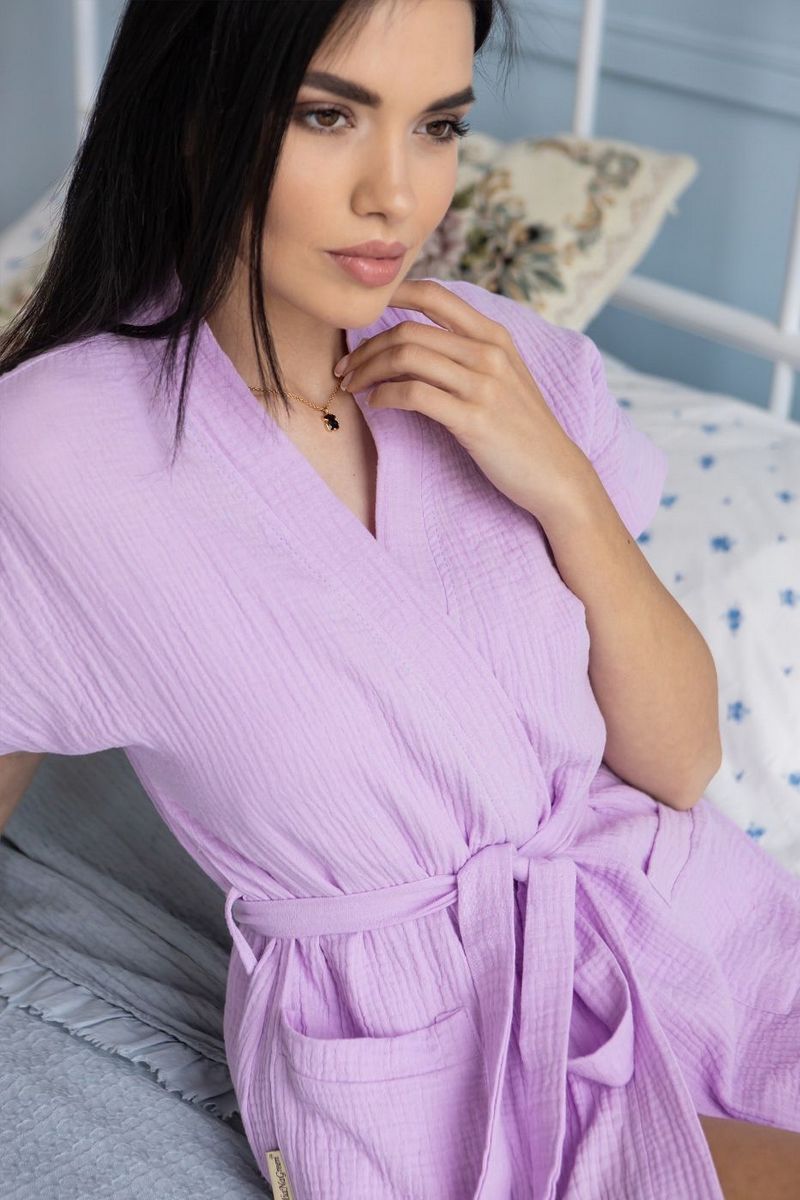 Халат из муслина Хл1806 lavender