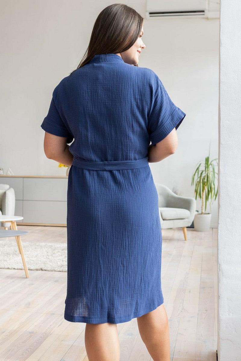 Халат из муслина Хс1806 blue