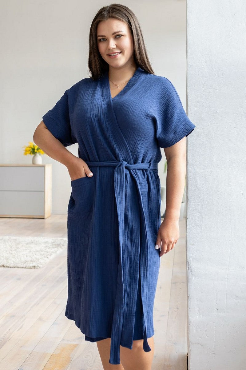 Халат из муслина Хс1806 blue