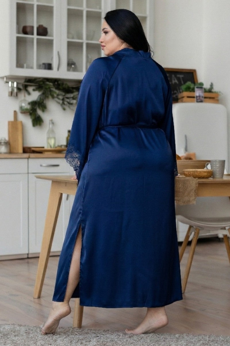 Довгий шовковий халат Хс195 blue MiaNaGreen спина