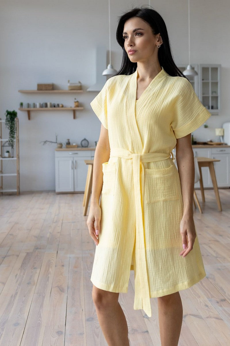 Халат из муслина Хж1806 yellow