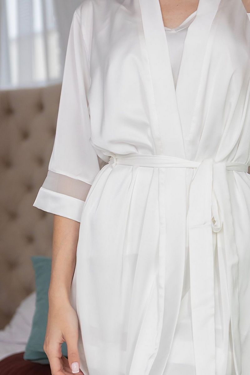 Халат із сіткою Ха1092 ivory