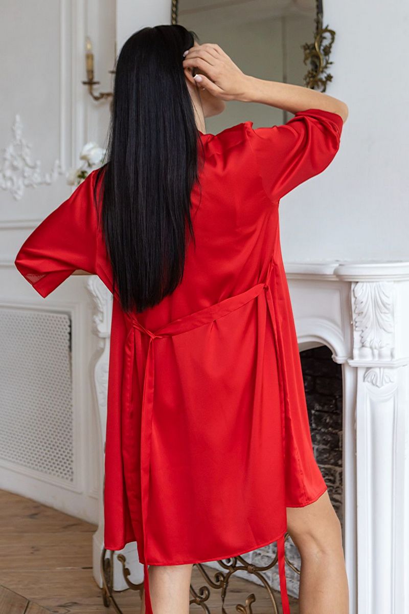 Халат с сеткой Хк1092 red