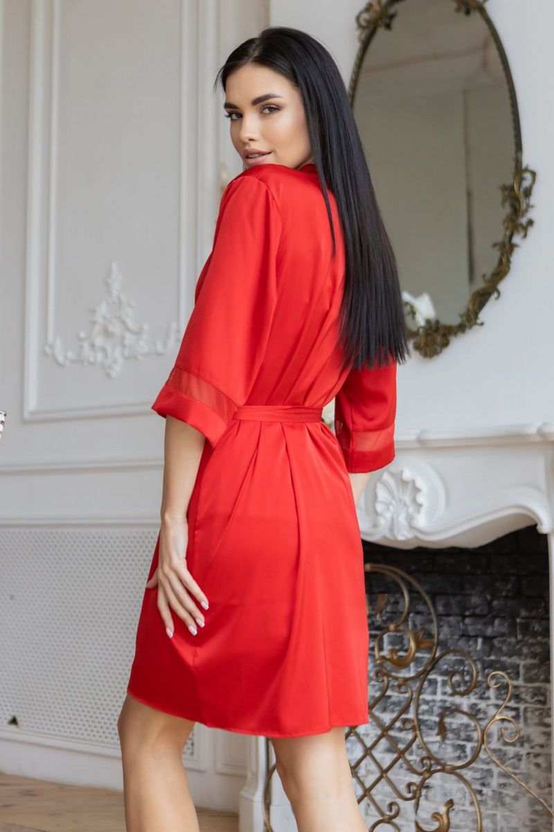 Халат с сеткой Хк1092 red