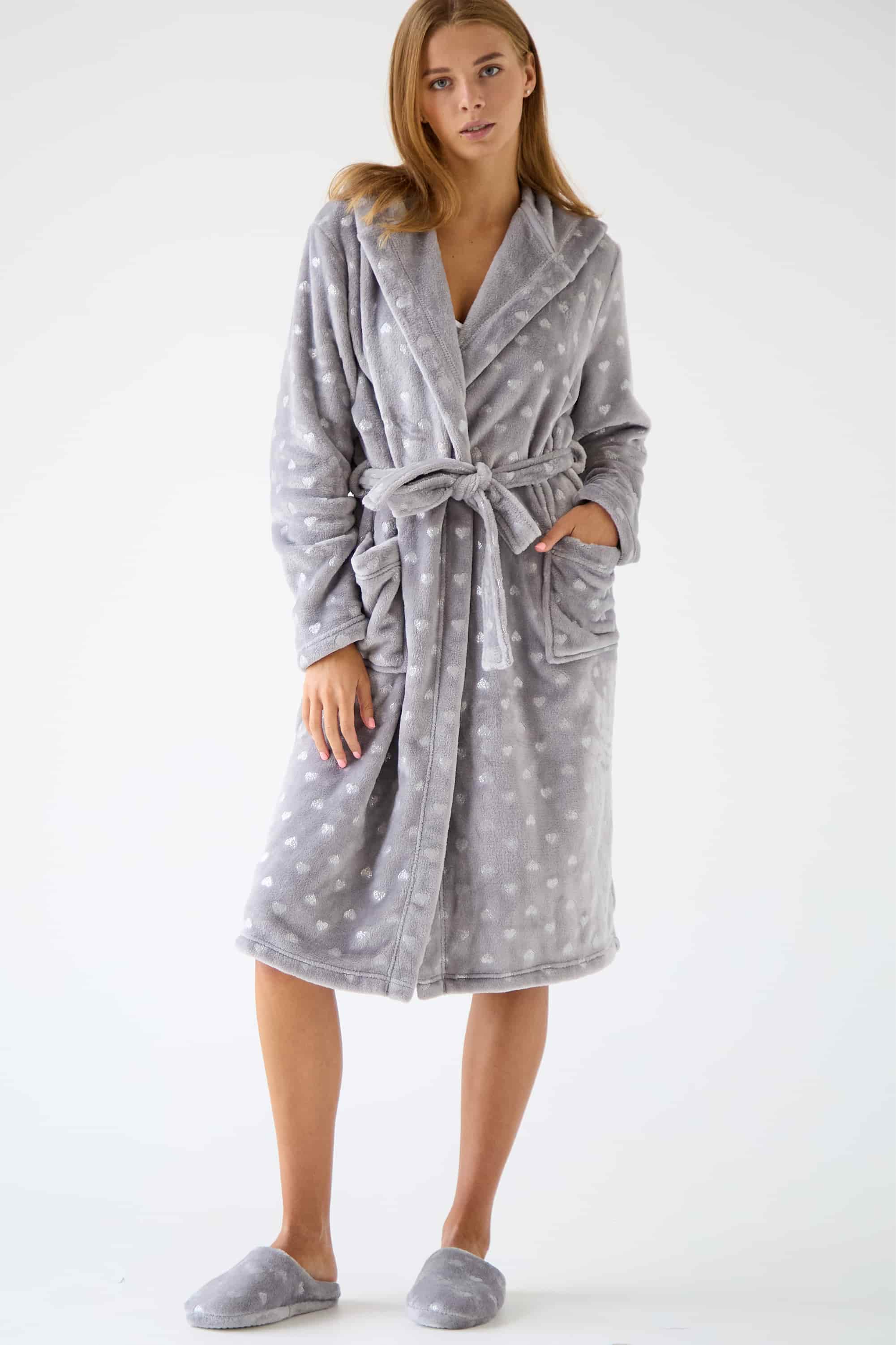 Халат из велсофта LH561-06 Royal Mile heart melange