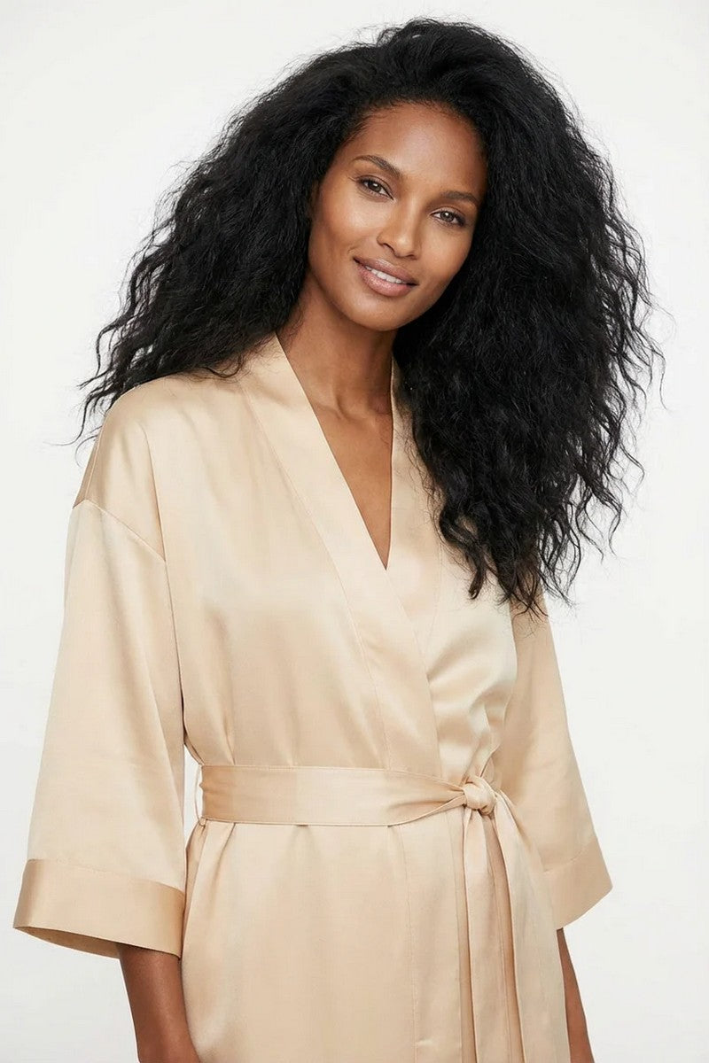 Шелковый халат-кимоно 252207-21 The Lady caramel