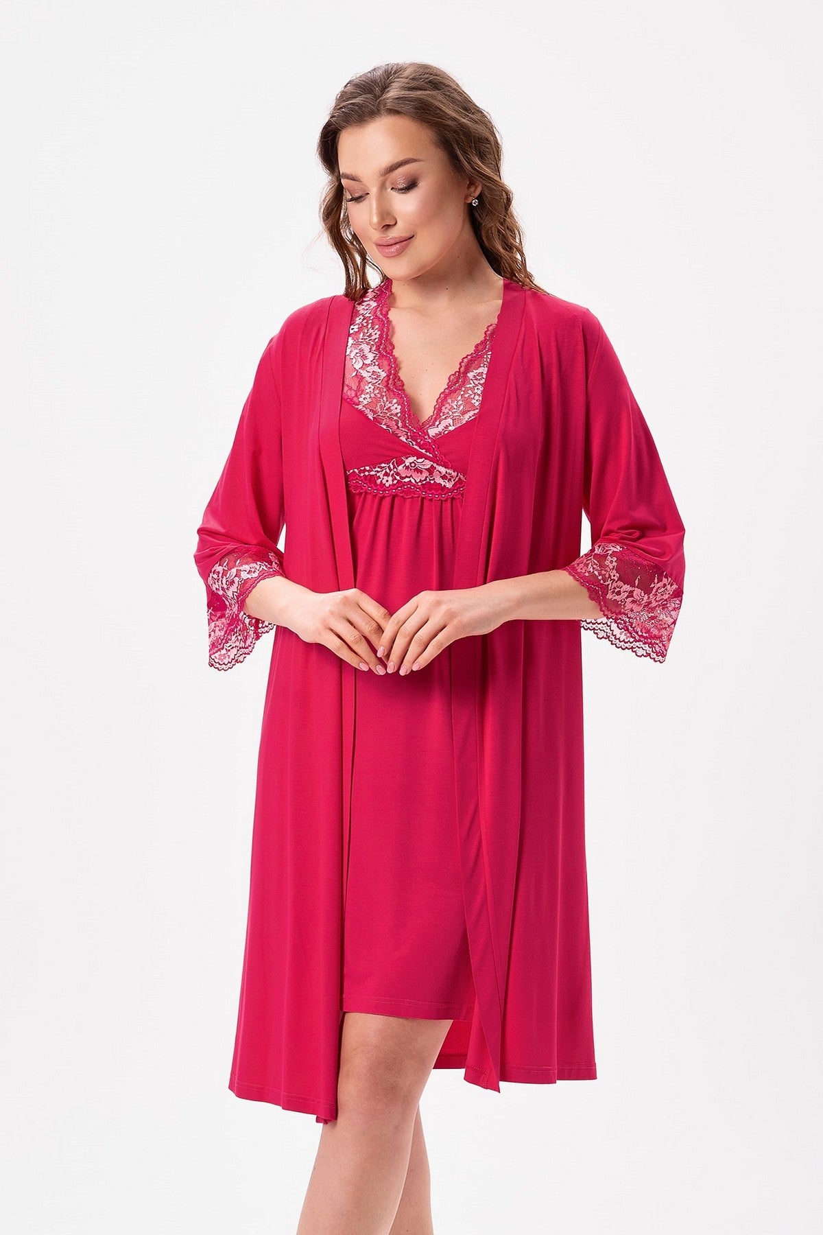 Халат из вискозы 2625/1 raspberry