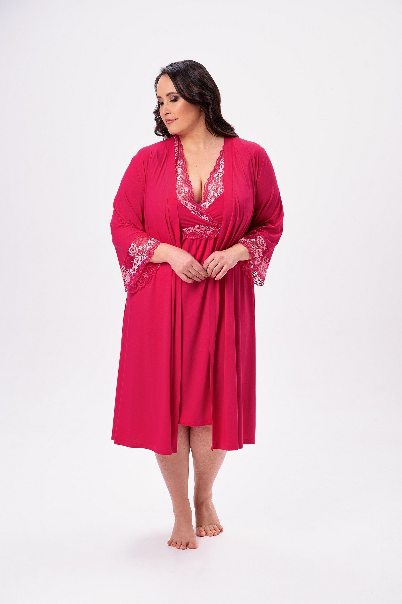 Халат з віскози 2625/1 raspberry