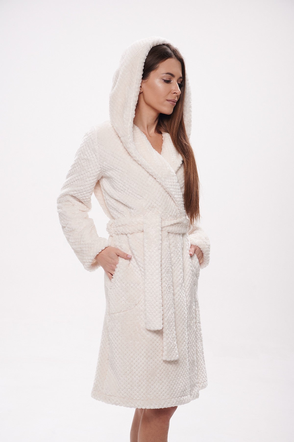 Халат з велсофту 2723 ecru