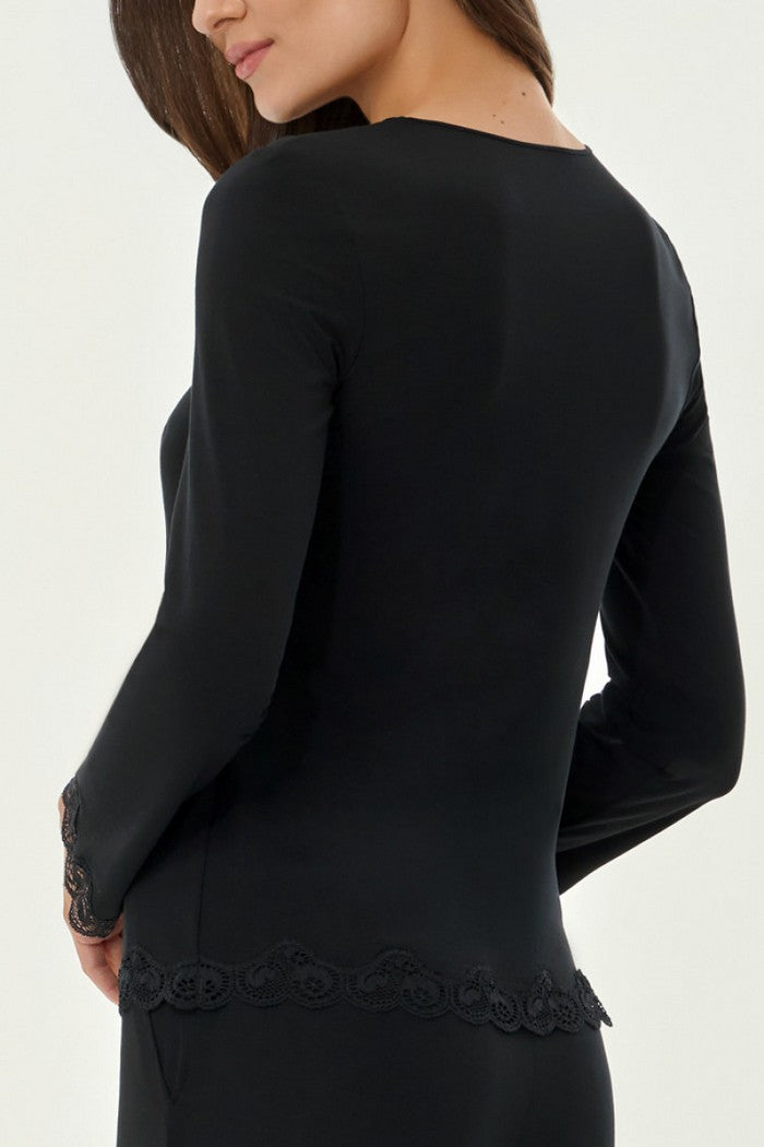 Піжамна блуза з віскози 7801/62 Bridgit black