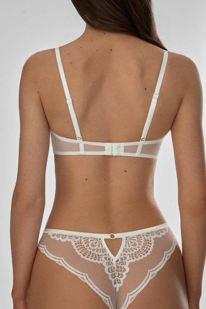 Мереживний бюстгальтер балконет 1029/37 Lexy milk Jasmine lingerie спина