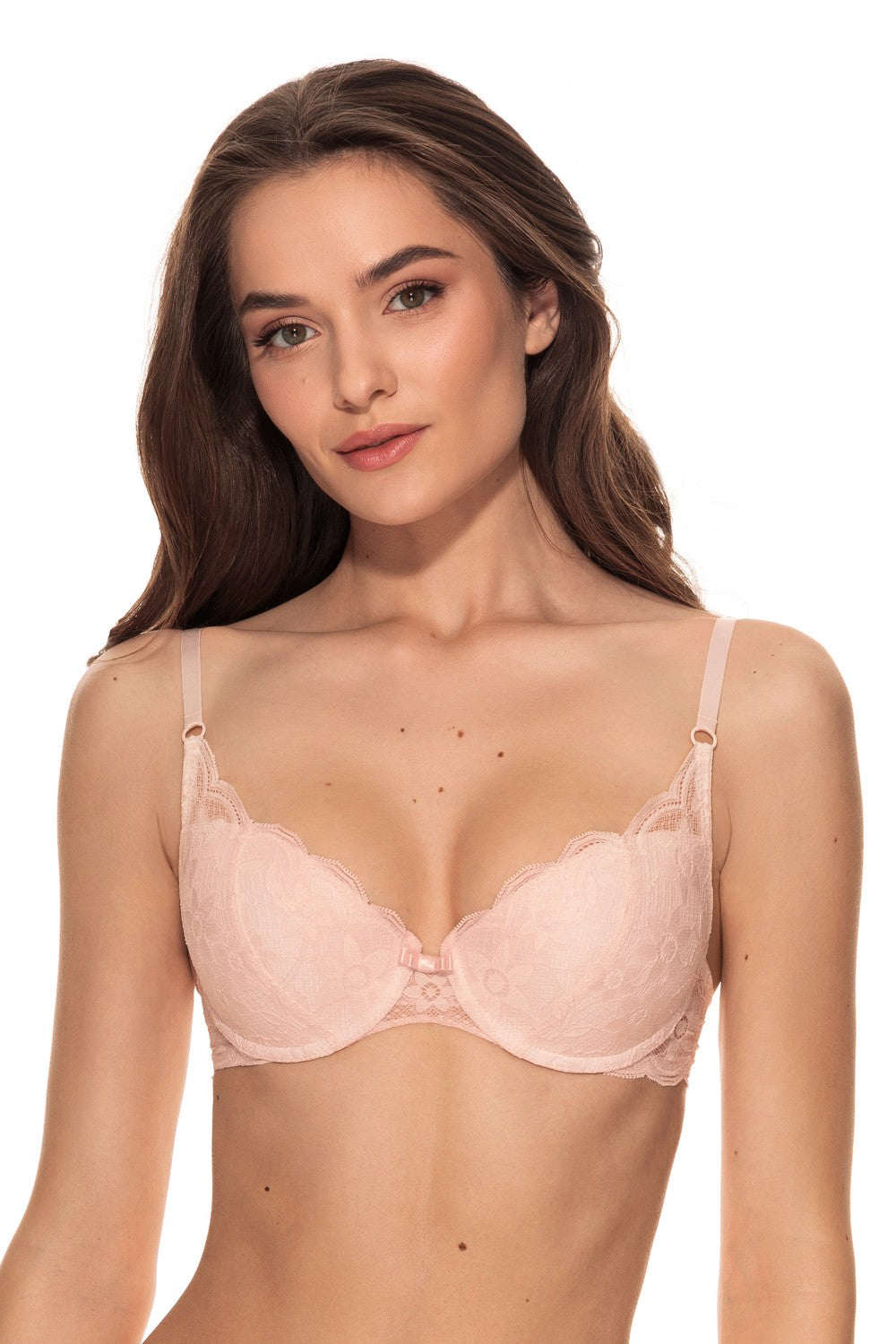 Кружевной бюстгальтер пуш-ап 1127/10 July rose powder